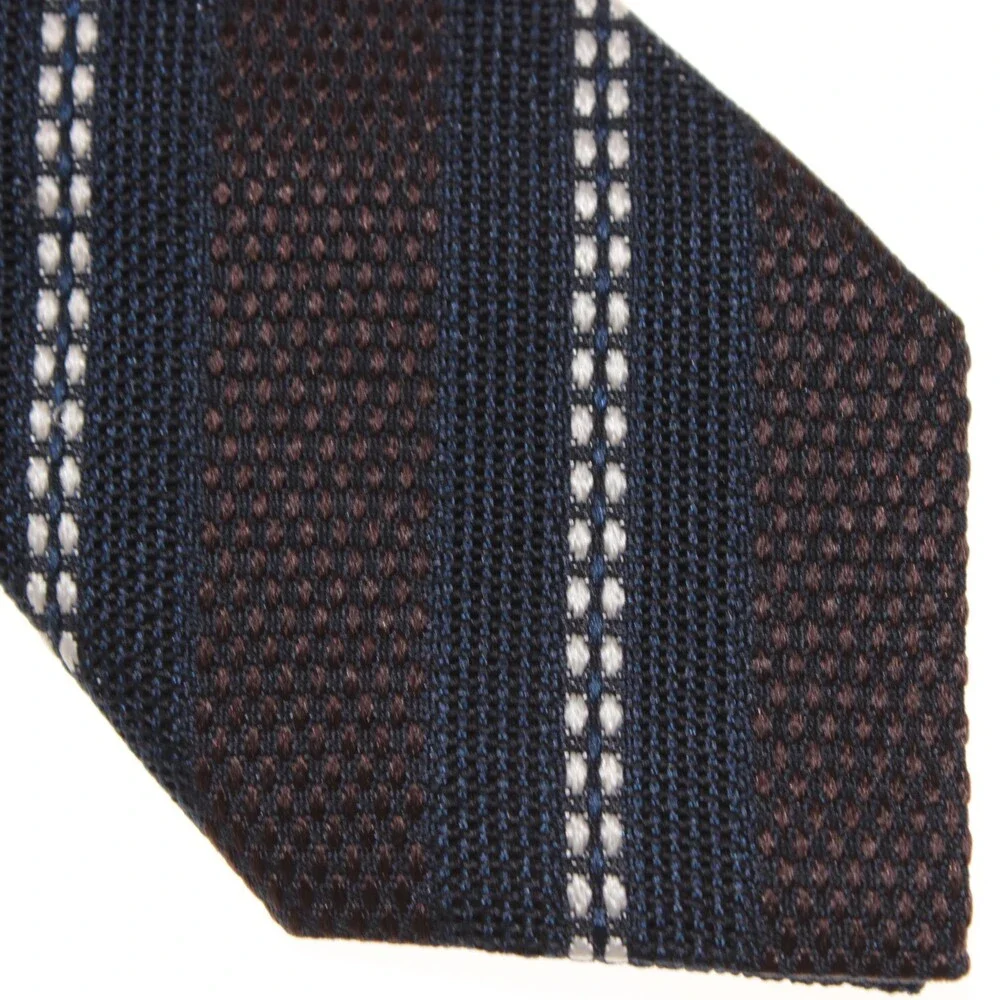 Zegna NWOT Neck Tie in Blues & White Stripes 100% Silk Made in Italy
